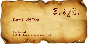 Bari Éva névjegykártya